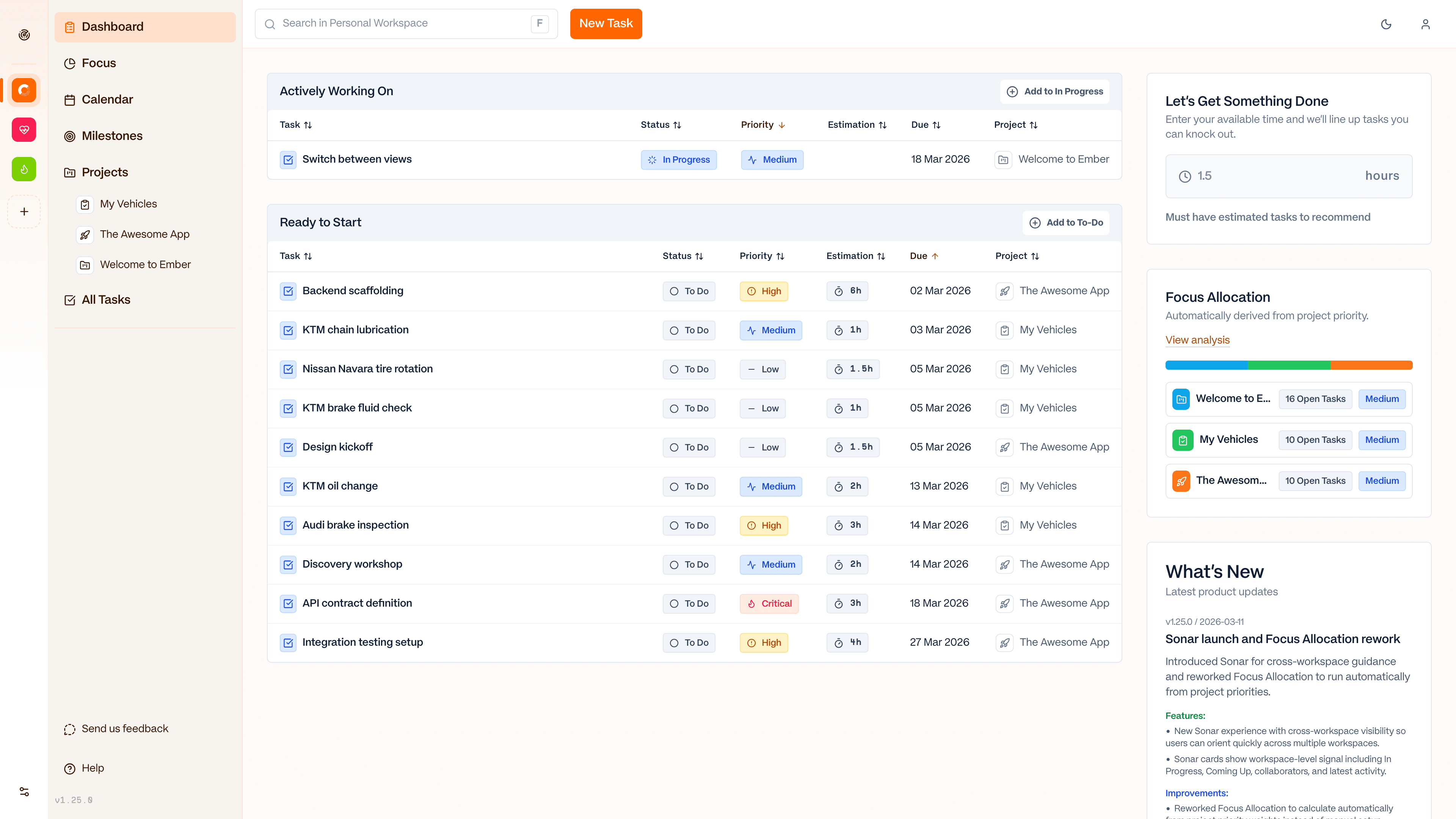 Ember workspace keeping a small startup team aligned without notification noise